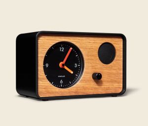 Front image of OneClock Analog Waking Clock in Black.