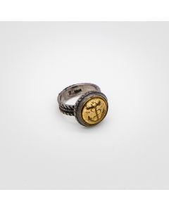 Cute As A Button - "Military Anchor Vintage Button" Ring