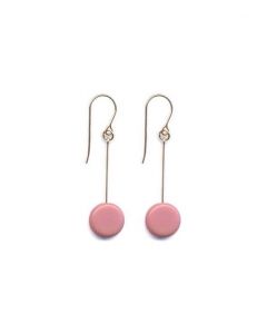 Pink Circle Drop Earrings