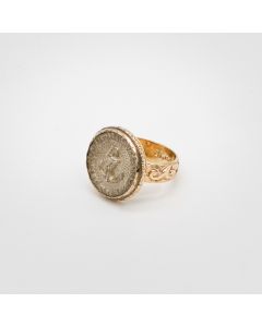 Cute As A Button - "Anchor Vintage Button" Ring