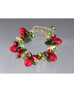 Elizabeth Johnson - "Ripening Strawberry" Glass Bracelet
