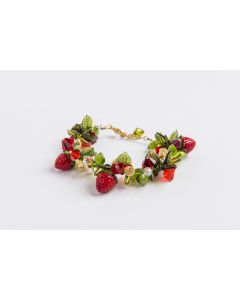 Elizabeth Johnson - "Ripening Strawberry" Glass Bracelet