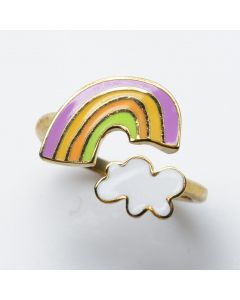 Rainbow and Cloud Adjustable Ring