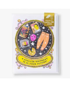 Stellar Birthday Card with Magnetic Lapel Pin