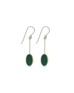 Jewel Green Oval Earrings