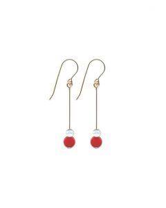 Red Dot with Mother of Pearl Detail Earrings