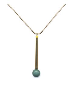 Falling Pendant with Chanel Brass Bead Necklace
