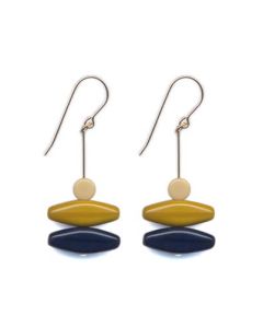 Stacked Lines in Mustard and Navy Earrings