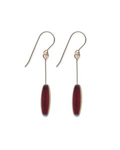 Burgundy Ellipse Earrings