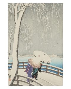 Ohara Shoson - "Snow on Willow Bridge" Archival Print