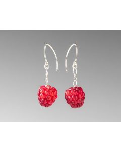 Elizabeth Johnson - Glass Tilted Raspberry Earrings
