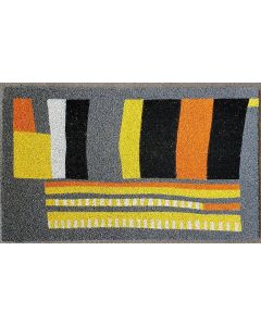 Claudia Pettway Charley - "Traditional Blocks and Stripes" Printed Coir Doormat