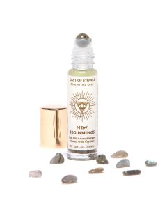New Beginnings Roll-On Essential Oil Aromatherapy with Labradorite Crystals