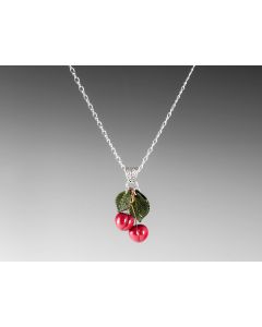 Elizabeth Johnson - Glass Red Cherries Necklace
