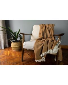 Bronze Mechot Handwoven Throw Blanket - Ethiopian Cotton