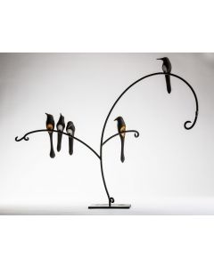 Chadd Lacy - "Bird Composition" Glass and Steel Sculpture
