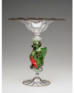 Elio Quarisa - "Two Sea Horse" Venetian Glass Goblet