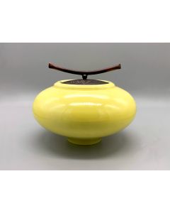 Carol Green - "Small Yellow Spaceship" Lidded Porcelain Vessel