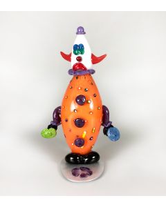 Mike Wallace - "Juggling Clown with Base" Glass Sculpture