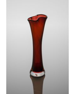Laurie Thal - "Dark Amber Bud Vase" Glass Sculpture