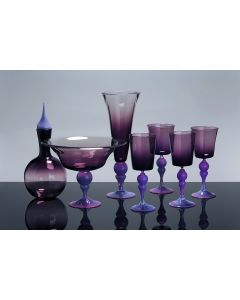 Ken Miller - "Purple Haze Goblet and Decanter Set"