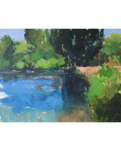 Janet Dyer - "Secret Pond, Provence" Acrylic Paint