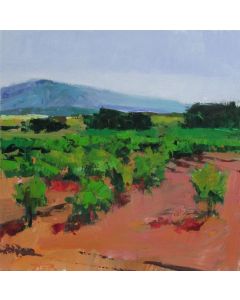 Janet Dyer - "Vineyard by Mt. Ventoux" Acrylic Painting