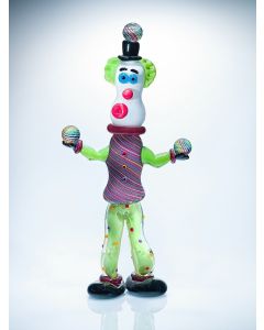 Mike Wallace - "Juggler Clown" Glass Sculpture