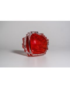 Mike Mikula - "Brite Red Outside-In" Glass Bowl