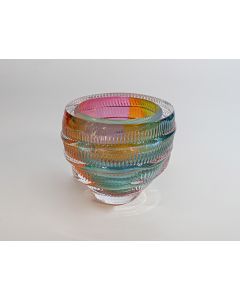 Leon Applebaum - "Rainbow Leaf Bowl" Glass Bowl