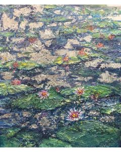 Patricia Rhoden Bartels - "Glimmering Light on the Water Lilies" Oil Painting