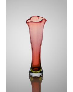 Laurie Thal - "Ruby-Lime Bud Vase" Glass Sculpture