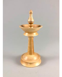 Sivadasan Madhavan - "Indian Oil Lamp in Maple" Wood Sculpture