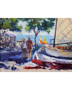 Aaron Bivins - "More Wooden Boats" Oil Painting