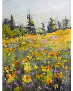 Aaron Bivins - "Yellow Field" Acrylic Painting