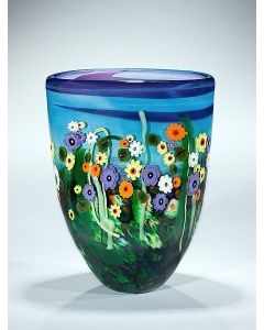 Shawn Messenger - "Blue and Violet Garden Series" Glass Vase