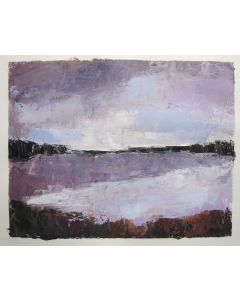 Janet Dyer - "Winter Lake (Purple)" Acrylic Painting