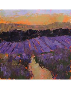 Janet Dyer - "Lavender at Sunset" Acrylic Painting