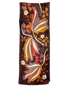 Susan Skove - "Charmeuse Brown Floral" Silk Scarf 11x60