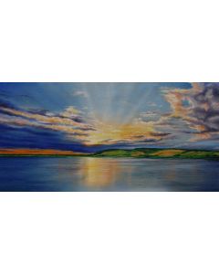 Debra Buchanan - "Golden Hour 5 Sunset" Oil Painting