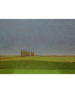 Debra Buchanan - "Golden Hour 8 Windbreak" Oil Painting