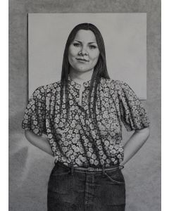 Debra Buchanan - "Portait of the Artist Age 21, A Blank Canvas" Charcoal Drawing