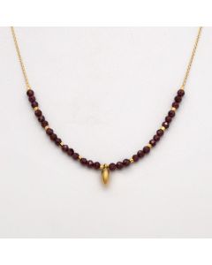 Kaity Mims - "Garnet Gemstones and Vermeil Pendant" Necklace