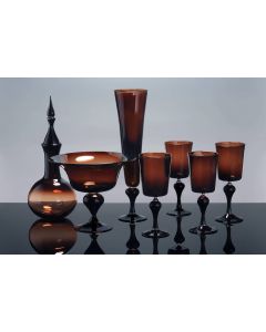 Ken Miller - "Autumn Burn" Goblet and Decanter Set
