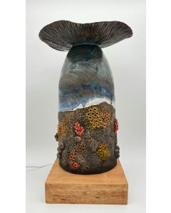 Jordy R. Poma - "River" Ceramic Sculpture with Light