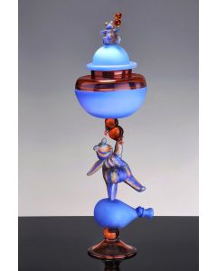 Ken Miller - "Psychedelic Bear Jar" Glass Sculpture