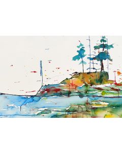 Paul Brand - "An Island on the Bay" Watercolor Painting