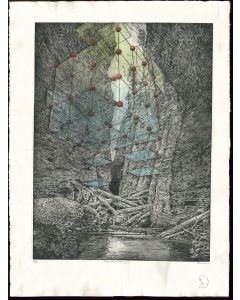 Craig Fisher - "Pale Blue Passage" Intaglio Aquatint/Japanese Woodblock Print