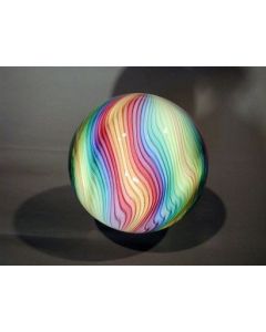 Mark Matthews - "Yellow Pivot 12 Color Rainbow" Glass Marble