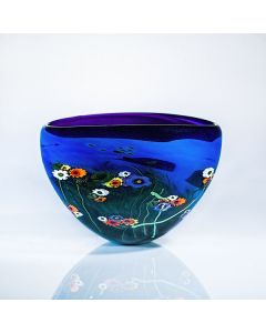 Shawn Messenger - "Blue and Violet Garden Series" Glass Bowl
